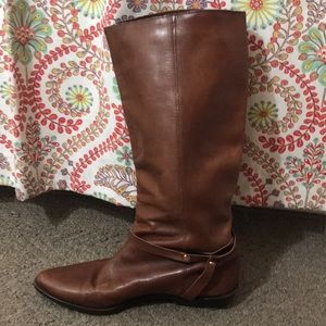Vintage Brown Leather Boots, ~7